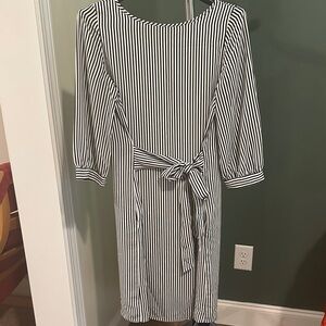 Apt. 9 Black and White Tie Front Sheath Dress